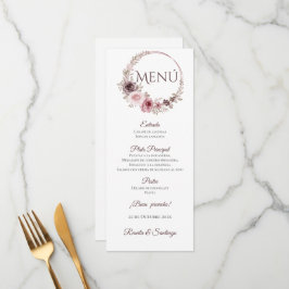Menu Boho Wedding Espanhol