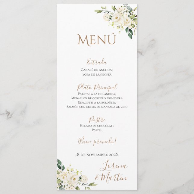 Menu Boho Wedding Espanhol (Frente)