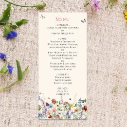 Menu Boho Wildflower & Butterflies