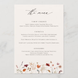 Menu Boho Wildflower Casamento outono