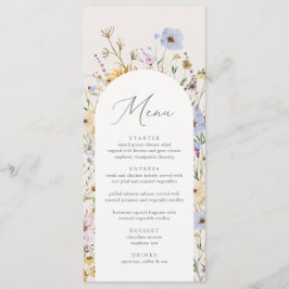 Menu Boho Wildflower Chá de fraldas