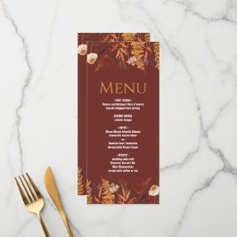 Menu Boho Wildflower Terracotta Autumn