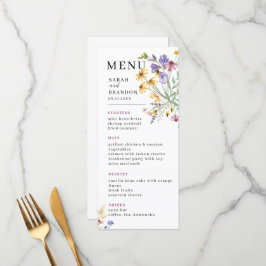 Menu Boho Wildflower Wedding