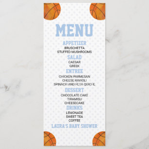 Menu Bola de basquete esportes Comida azul