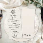 Menu Bola de Discoteca Casamento Desenhado à Mão Retro<br><div class="desc">Cardápio de Jantar de Casamento Caprichoso Francês. Este charmoso cardápio de casamento apresenta um design lúdico, mas elegante, em um fundo marfim ou branco-esbranquiçado para um visual vintage suave. No topo da frente, uma bola de discoteca desenhada à mão com pequenas estrelas ao redor cria um ponto focal divertido e...</div>