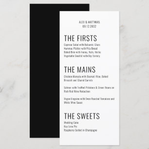 Menu Bold Big Typografia Black White Modern Casamento