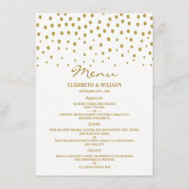 Menu Bolinhas Dourada - Branco e Dourado - Casamento