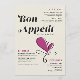 Menu Bon Appetit Janto Casamento Cream Magenta