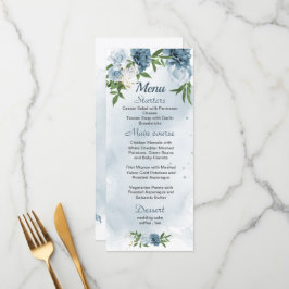 Menu bonito casamento com flores brancas verdes
