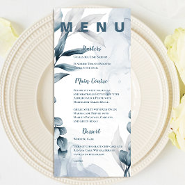 Menu Bonito Dusty Blue Eucalyptus deixa Festa de casame