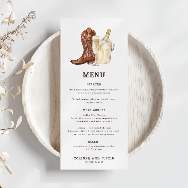 Menu Boots & Bubbles Russo Western (Criador carregado)