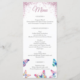 Menu Borboletas Douradas de rosa, Gown Quinceanera