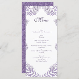 Menu Botânica de Casamento Roxo lavanda