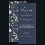 Menu Botânica Personalizada para Casamentos Elegante Fo<br><div class="desc">Cartão de Menu de Casamento Botânico Personalizado | Design Floral de Folhagem Elegante | Menu de Jantar de Casamento Personalizado</div>