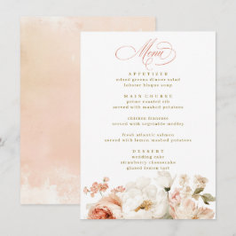 Menu Botanical Chic Elegant Floral Victorian Wedding 
