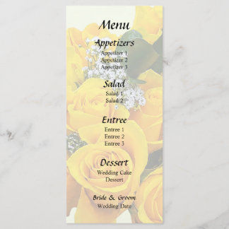 Menu Bouquet of Yellow Roses and Baby’s Breath