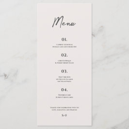Menu Bradford Modern Wedding