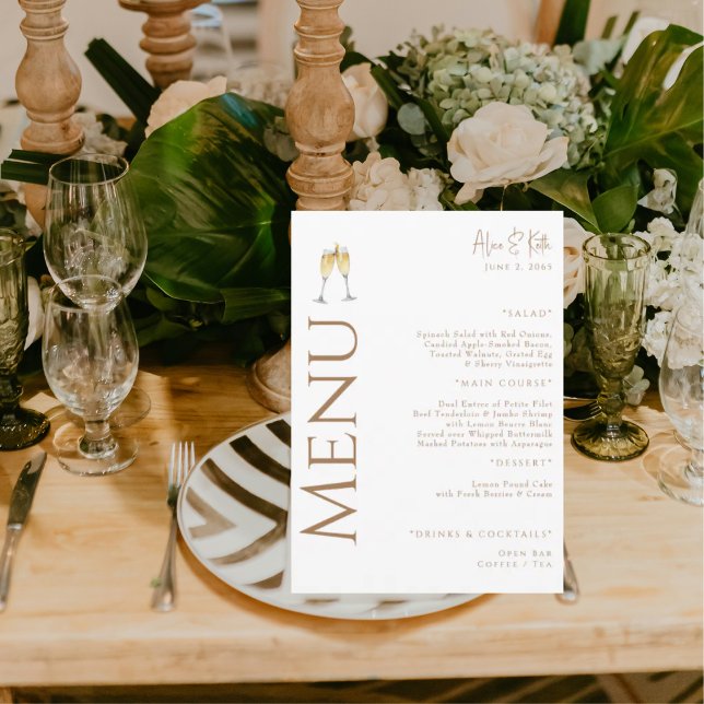 Menu Branca de Champanhe, Dourada Festa de noivado de t (Criador carregado)