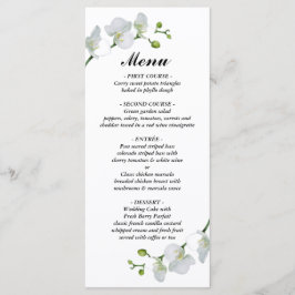 Menu Branca moderna e minimalista com a orquídea