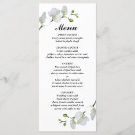 Menu Branca moderna e minimalista com a orquídea