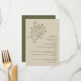 Menu Branch de oliveiras, Casamento Russo e Minimalista