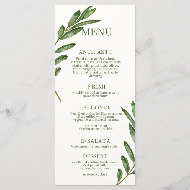 Menu Branch Olive (Frente)