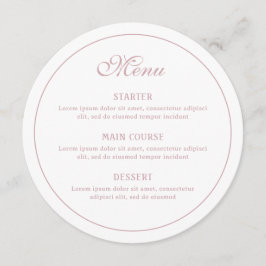 Menu Branco e Blush Elegante