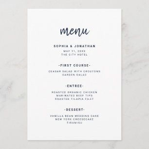 Menu Branco e Marinho de Script Minimalista Moderno   C