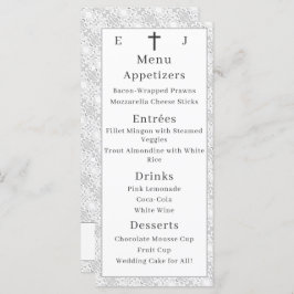 Menu Branco Lace Católico Monograma