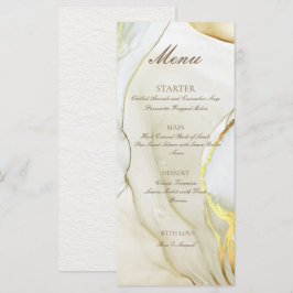 Menu Branco Plano Feito à Mão com Tinta Alcoólica 