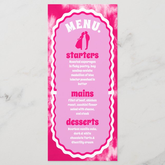 Menu Brão Retroativo Mínimo Cor-de-Rosa Moderno (Frente)