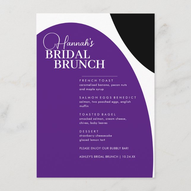 Menu Bridal Mínima de Script Roxo (Frente)