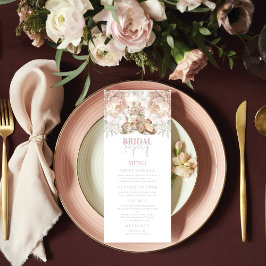 Menu Bridal Tea Party Elegante Pastel