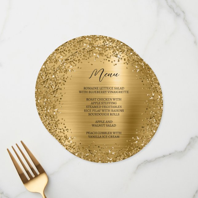 Menu Brilho e Folha de Ouro Circular (Frente/Verso In Situ)