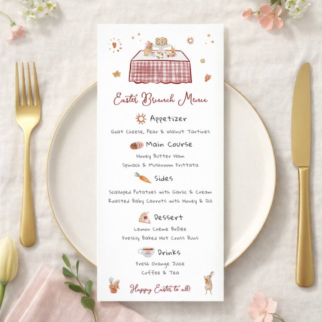 Menu Brunch de Primavera Desenhada à Mão Whimsical (Criador carregado)