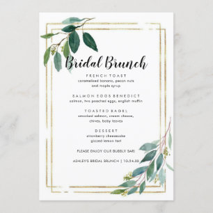 Menu Brunch Mínimo Moderno de Marca de Folhagem Do