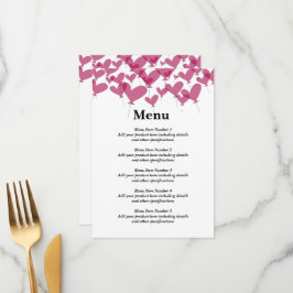 Menu Buquê de balões de coração vermelho único casament