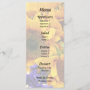 Menu Buquê de Girassóis e Estática Roxa
