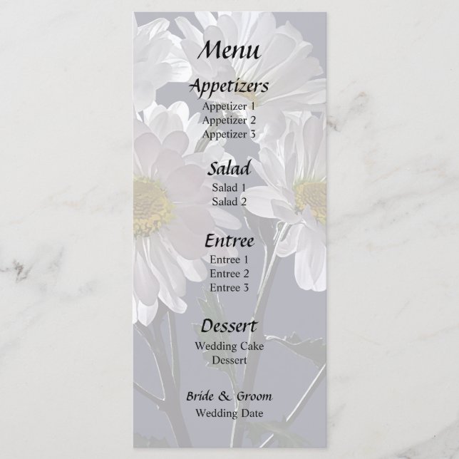 Menu Buquê de Margaridas (Frente)