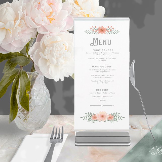 Menu Buquê de Watercolor Blush ID654 (Criador carregado)