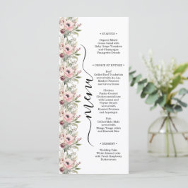 Menu buquê floral em aquarela rústica