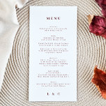 Menu Burgundia Vermelha Branca Elegante O Casamento<br><div class="desc">menu fino para corresponder à coleção *se quiser mais opções de papel,  este design pode ser transferido para um programa fino *ou para mais ajuda contacte-me</div>