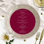 Menu Burgundy Marsala Elegant Round WedMenu<br><div class="desc">Burgundy Marsala Elegant Round WedMenu</div>