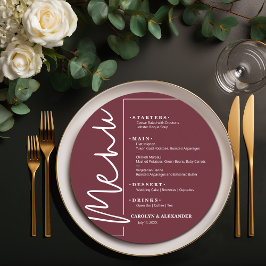 Menu Burgundy Redondo Chic