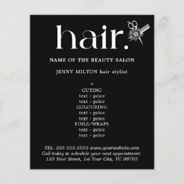 Menu Cabelo da tesoura do Ouro preto-e-branco Eleg