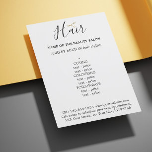 Menu Cabelo da tesoura do Ouro preto-e-branco Eleg