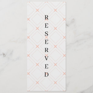 Menu Cadeira Reservada Geométrica Rosa Pastel e Creme