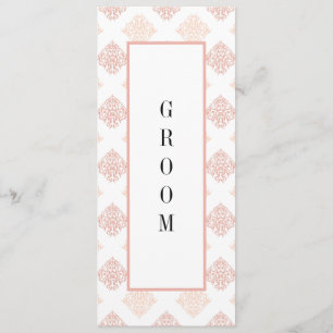 Menu Cadeira Reservada Soft Peachy Blush Damask