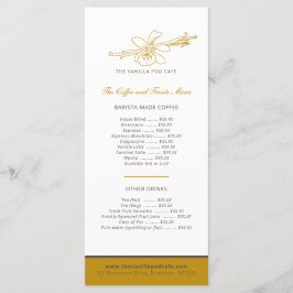 Menu Café e cardápio de bolor de baunilha