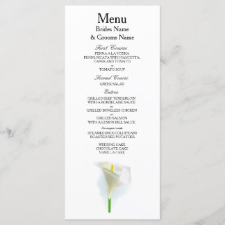 Menu Cala Lily Ideias Simples De Casamento Elegante